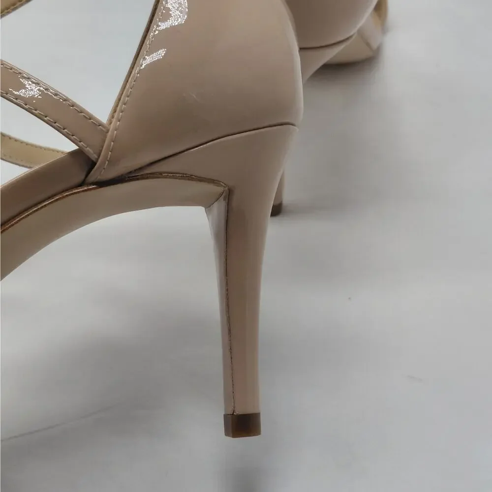 Michael Kors Womens Heels Dressy Sandals 10M Blush Patent Strappy Wedding Party